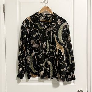 ZARA animal print blouse